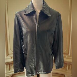SHAVER LAKE Black Leather Jacket SZ M EUC inside & soft buttery 100% leather